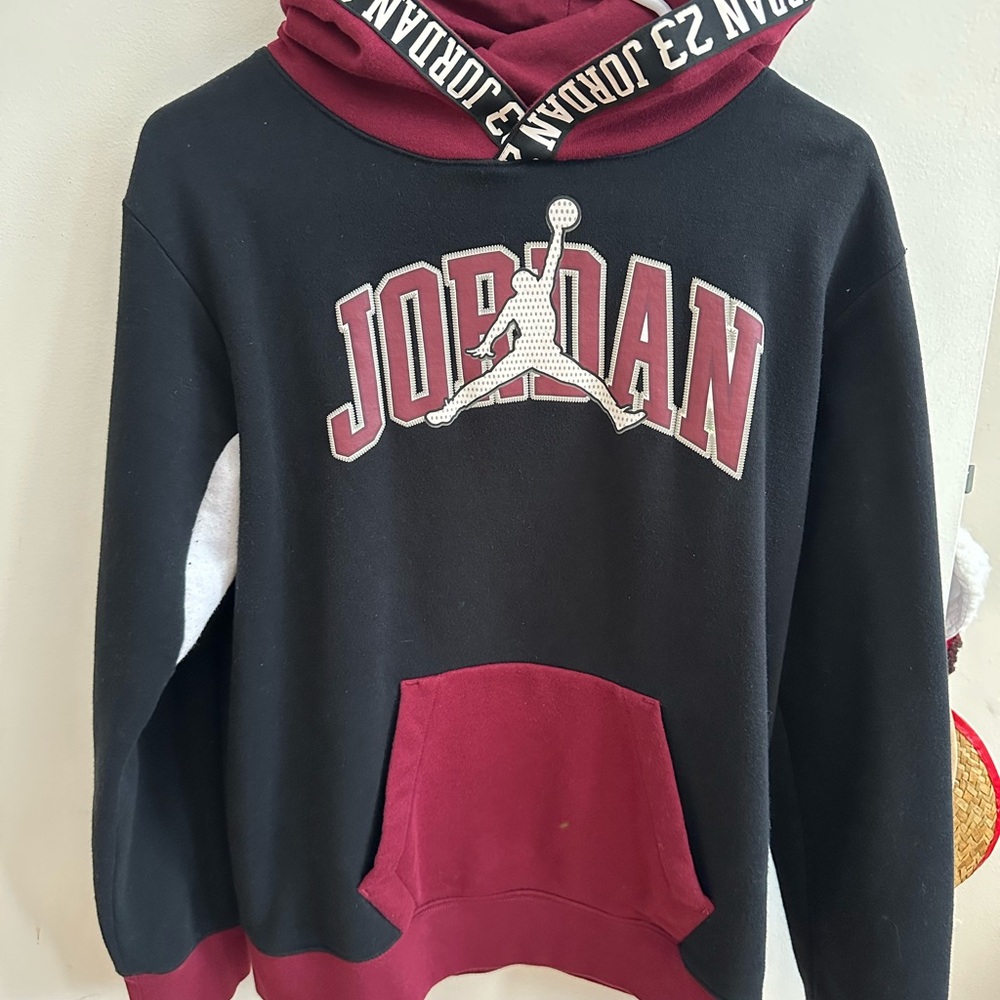 Jordan Black and Maroon Kids Hoodie